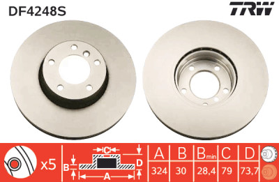Disco freno TRW DF4248S