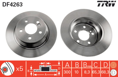 Set di (2) dischi freno TRW DF4263