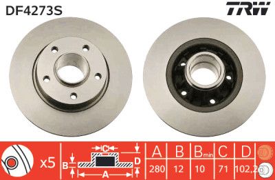 Disco freno TRW DF4273S