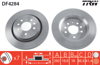 Set di (2) dischi freno TRW DF4284