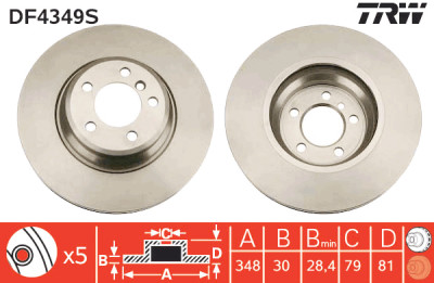Disco freno TRW DF4349S