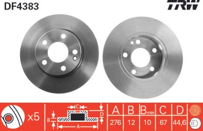 Set di (2) dischi freno TRW DF4383