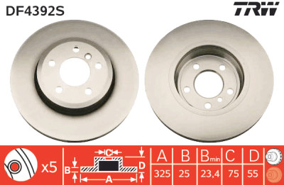 Disco freno TRW DF4392S
