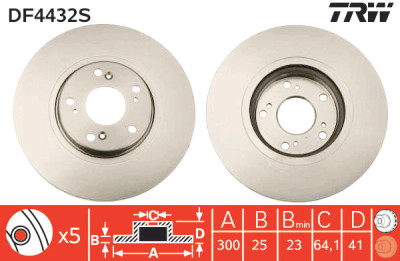 Disco freno TRW DF4432S