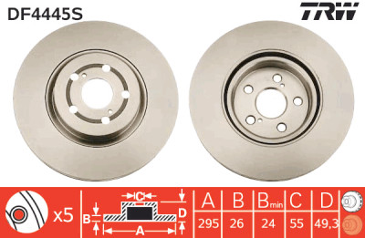 Disco freno TRW DF4445S