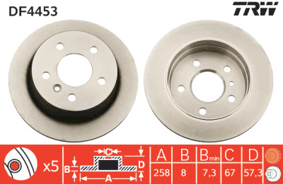 Set di (2) dischi freno TRW DF4453