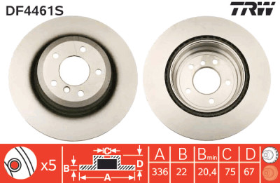 Disco freno TRW DF4461S