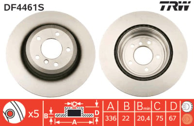 Disco freno TRW DF4461S