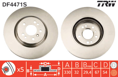 Disco freno TRW DF4471S