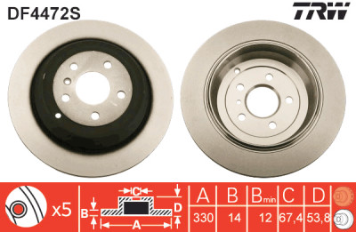 Disco freno TRW DF4472S