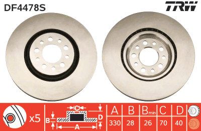 Disco freno TRW DF4478S
