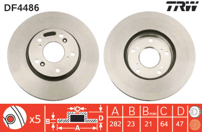Set di (2) dischi freno TRW DF4486