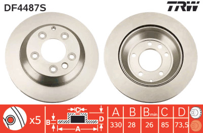 Disco freno TRW DF4487S