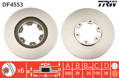 Set di (2) dischi freno TRW DF4553