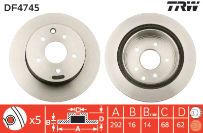Set di (2) dischi freno TRW DF4745