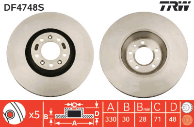 Disco freno TRW DF4748S