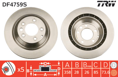 Disco freno TRW DF4759S