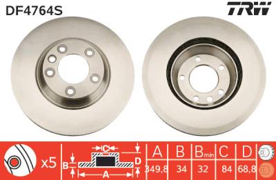 Disco freno TRW DF4764S
