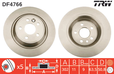 Set di (2) dischi freno TRW DF4766