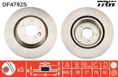 Disco freno TRW DF4792S