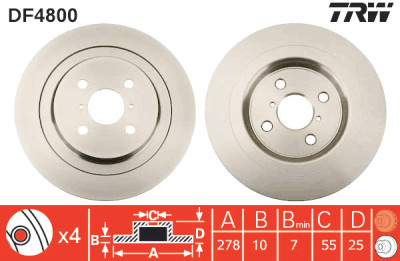 Set di (2) dischi freno TRW DF4800
