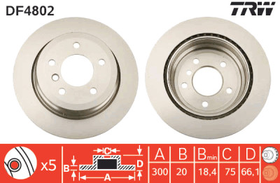 Set di (2) dischi freno TRW DF4802
