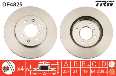 Set di (2) dischi freno TRW DF4825