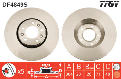 Disco freno TRW DF4849S