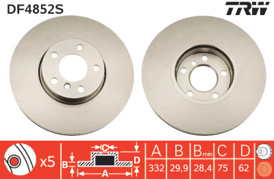 Disco freno TRW DF4852S