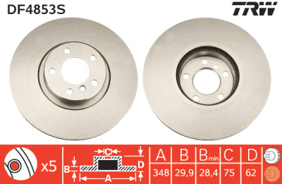 Disco freno TRW DF4853S