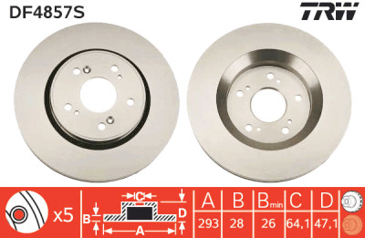 Disco freno TRW DF4857S