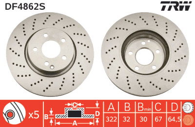Disco freno TRW DF4862S