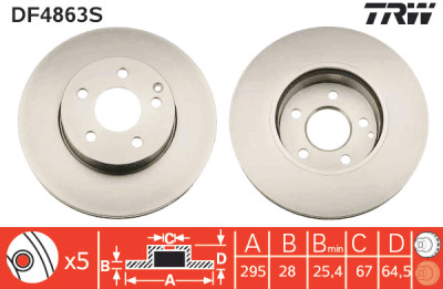 Disco freno TRW DF4863S