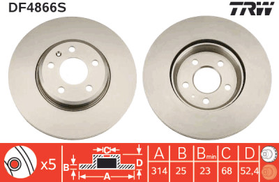 Disco freno TRW DF4866S