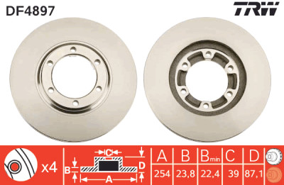 Set di (2) dischi freno TRW DF4897