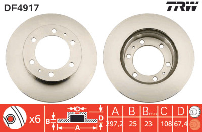Set di (2) dischi freno TRW DF4917