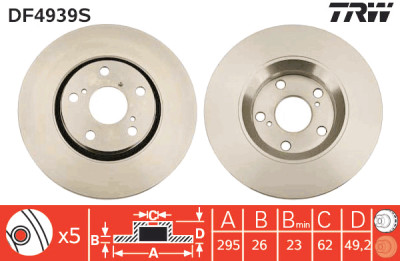 Disco freno TRW DF4939S