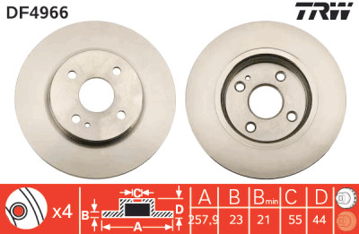 Set di (2) dischi freno TRW DF4966