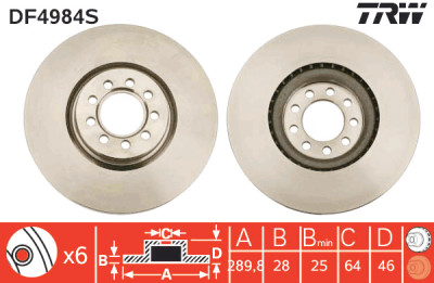 Disco freno TRW DF4984S