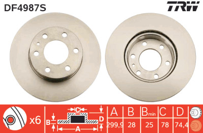 Disco freno TRW DF4987S