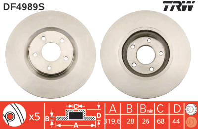 Disco freno TRW DF4989S