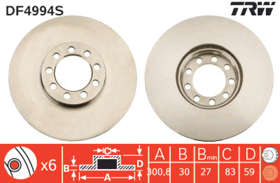 Disco freno TRW DF4994S