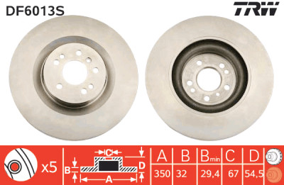 Disco freno TRW DF6013S