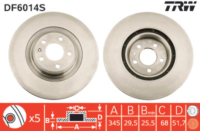 Disco freno TRW DF6014S