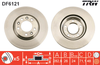 Set di (2) dischi freno TRW DF6121