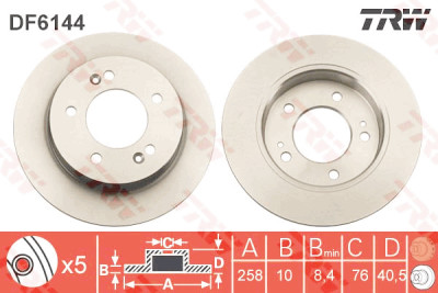 Set di (2) dischi freno TRW DF6144