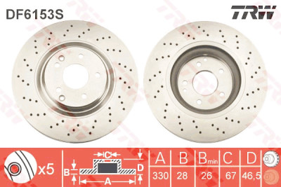 Disco freno TRW DF6153S