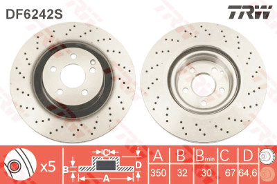 Disco freno TRW DF6242S
