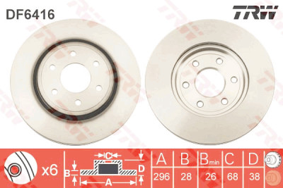 Set di (2) dischi freno TRW DF6416