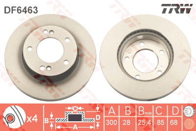 Set di (2) dischi freno TRW DF6463